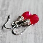 Ruby Red Earrings Sterling ..