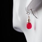 Ruby Red Earrings Sterling ..