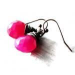 Raspberry Chalcedony Earrin..