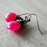 Raspberry Chalcedony Earrin..