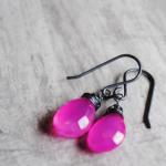 Bright Pink Earrings Chalce..