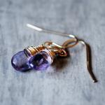 Pink Amethyst Earrings 14kt..