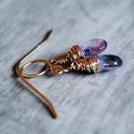 Pink Amethyst Earrings 14kt..