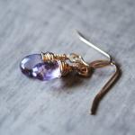 Pink Amethyst Earrings 14kt..