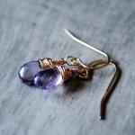 Pink Amethyst Earrings 14kt..