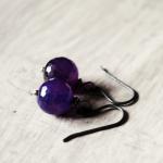 Grape Purple Earrings Agate..