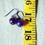 Grape Purple Earrings Agate..