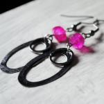 Hot Pink Earrings Chalcedon..