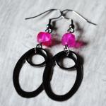 Hot Pink Earrings Chalcedon..