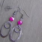 Hot Pink Earrings Chalcedon..