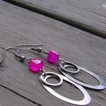 Hot Pink Earrings Chalcedon..