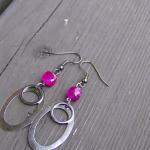 Hot Pink Earrings Chalcedon..