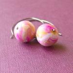 Pink Earrings Sterling Silv..