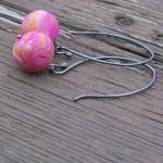 Pink Earrings Sterling Silv..