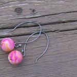 Pink Earrings Sterling Silv..