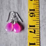 Hot Pink Earrings Chalcedon..