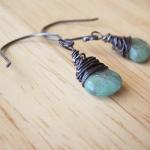 Green Kyanite Earrings Oxid..
